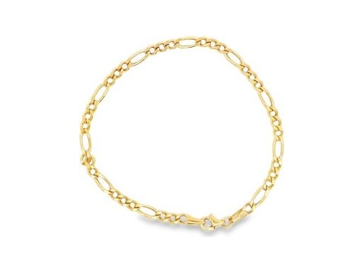 18K Yellow Gold Figaro Link Bracelet